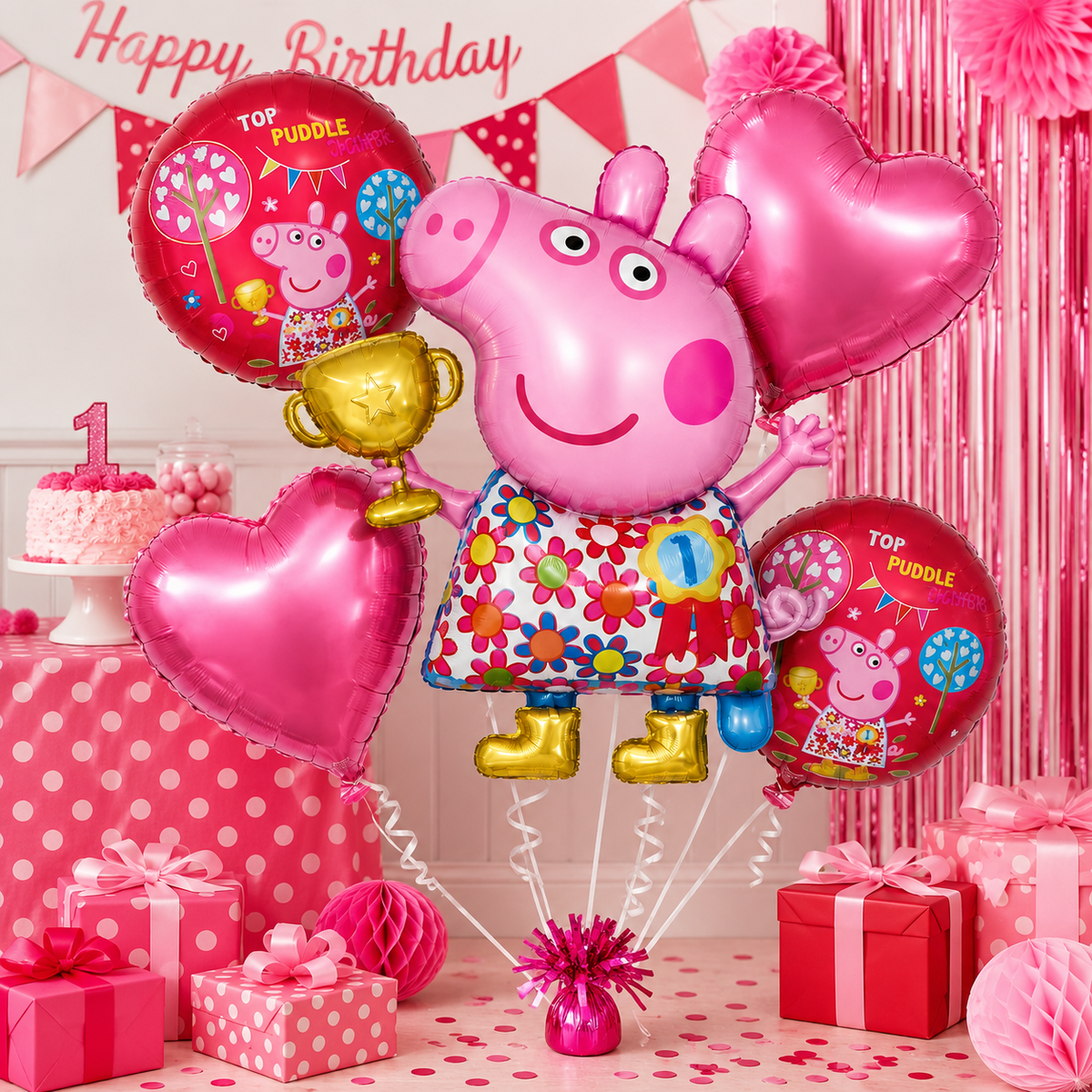 Happy Mothers Day Floral Bouquet Set - 5PC | Helium Filled and Delivers Inflated