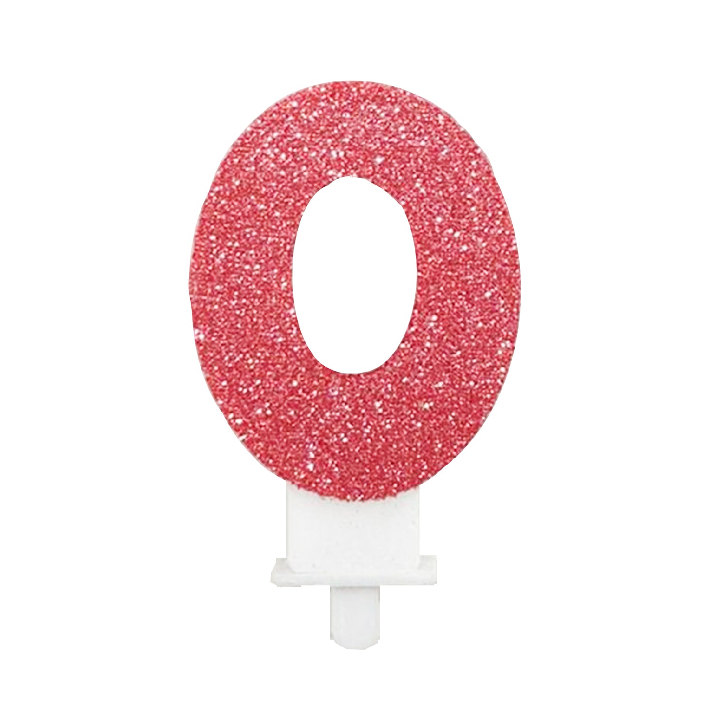 Number 0 Candle Red Glitter - 1PC