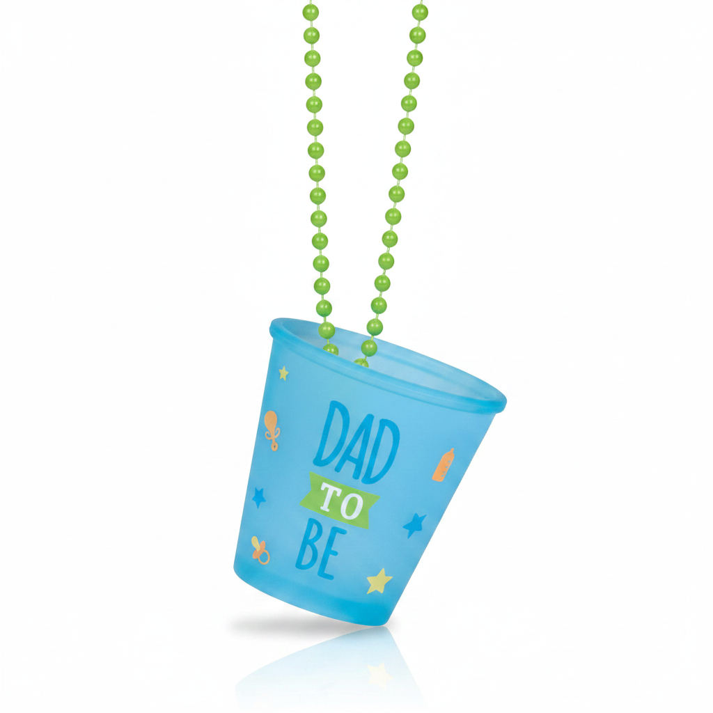 Dad To Be necklace shot glass close up product shot