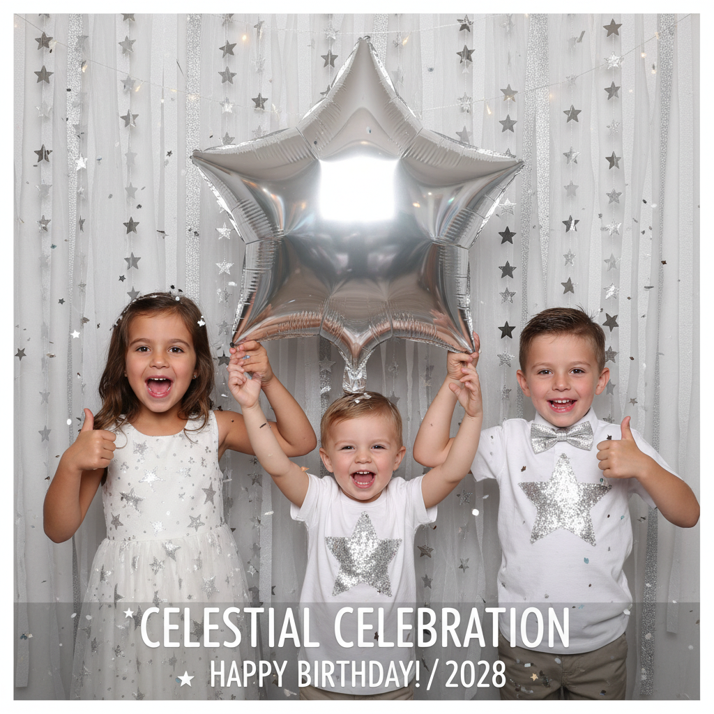 Silver Star Balloon - Kids Photo Booth