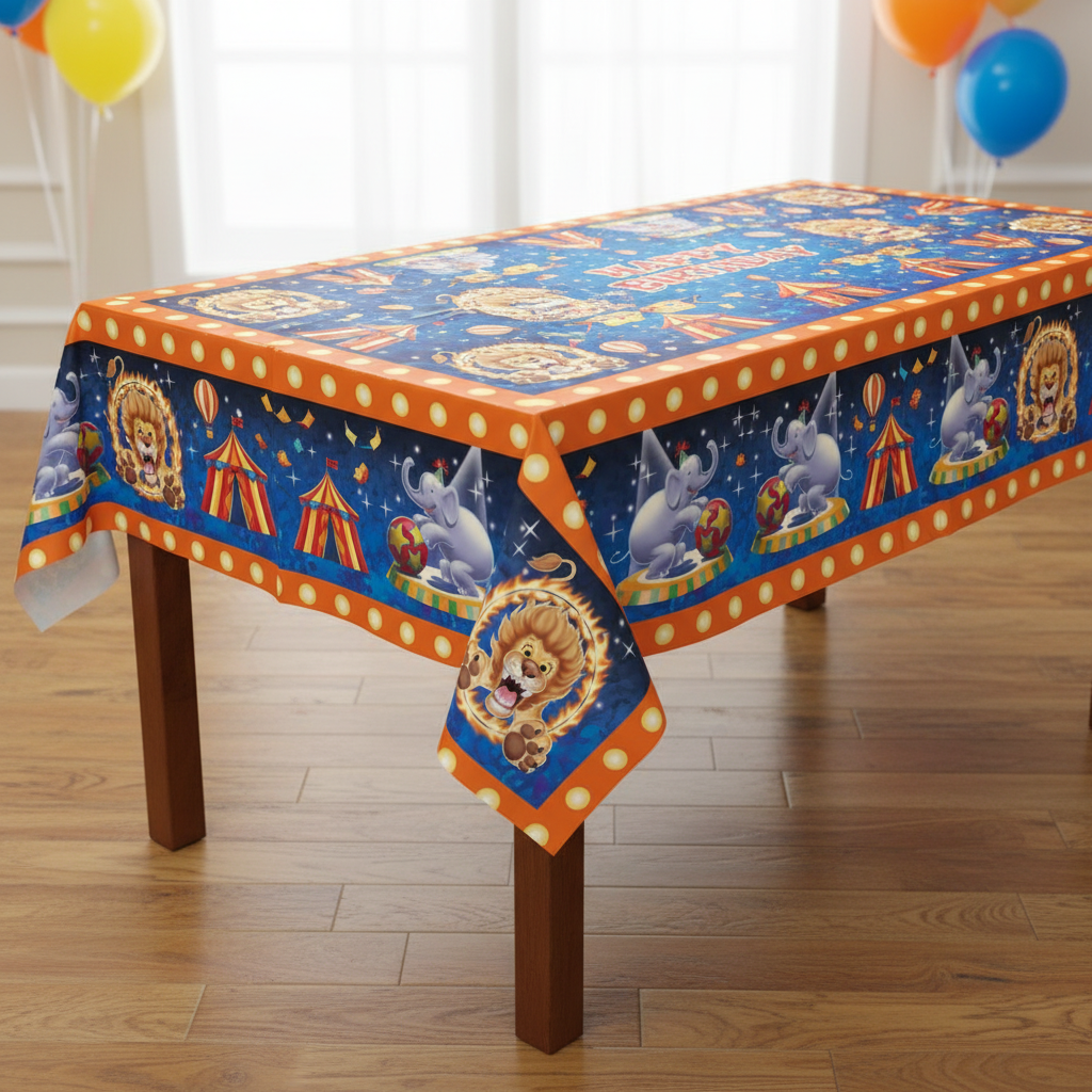 Big Top Circus Tablecover 3/4 angle