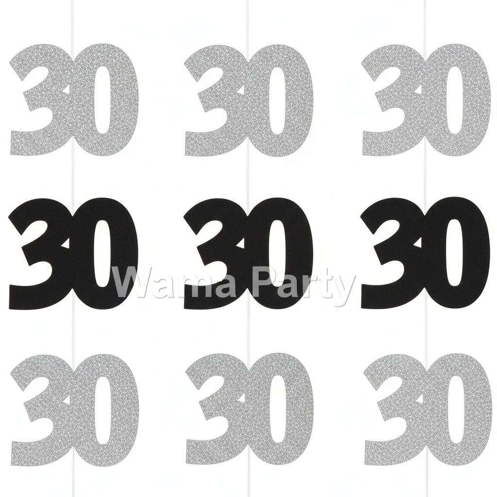 30th Birthday String Decoration 7FT 6PC - Wall Hanging Decor | Wanna Party - Image 4
