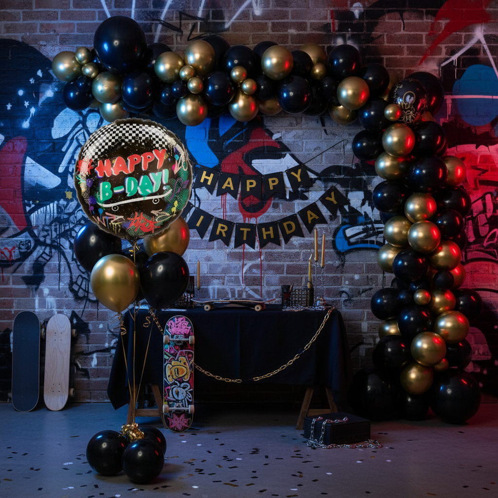 Skater Party Balloon - Balloon Bouquet Room Decoration
