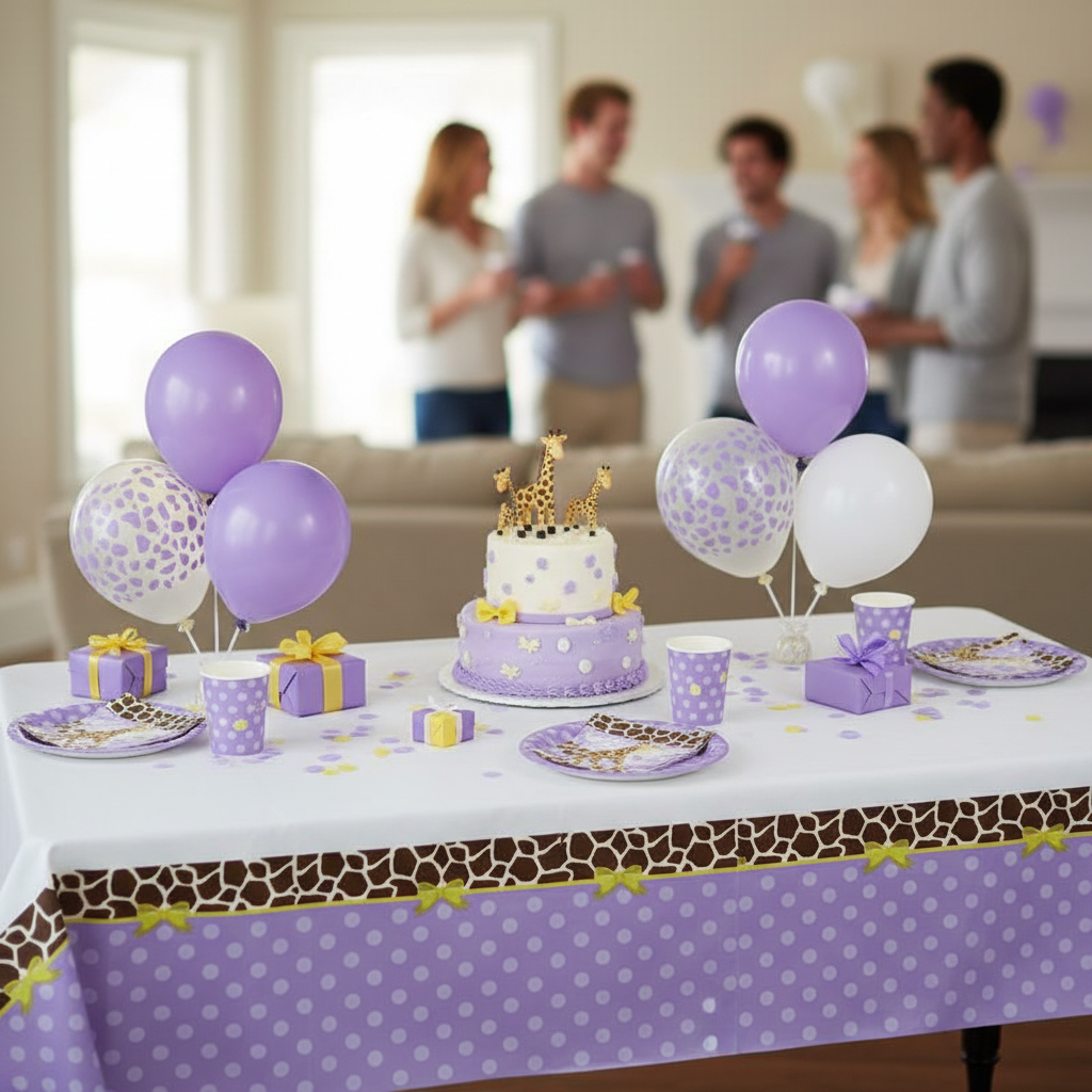 Modern Mommy Tablecover baby shower setup