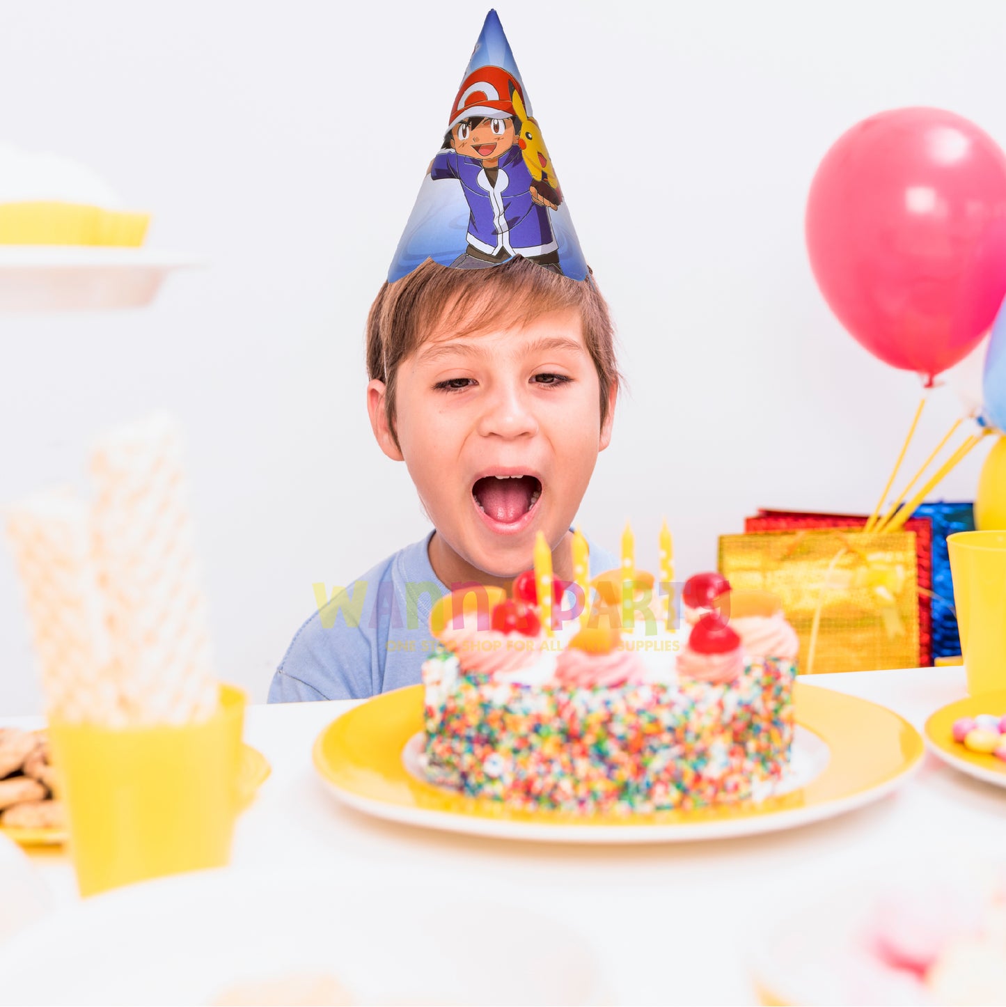 "Pokemon Theme Party Paper Hat for Birthday/ Theme Party - 10Pc "