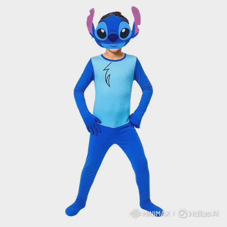 Stitch Costume with Mask - Large - Age 7 to 9 Years