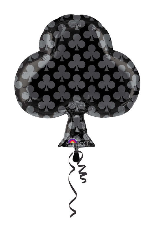 18" Black Club Card Party Balloon