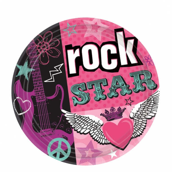 9" LUNCH PLATES ROCKER GIRL