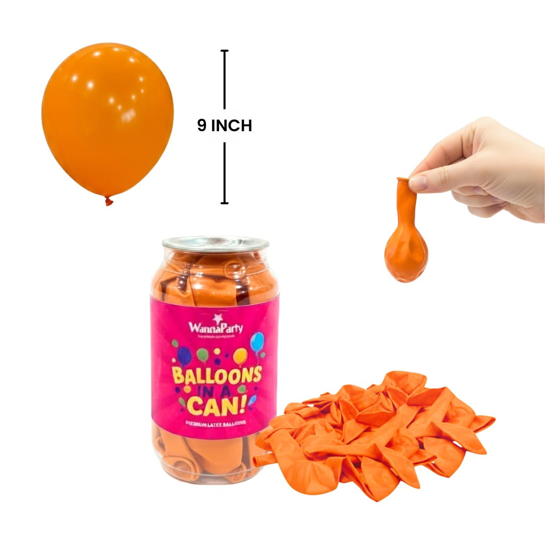 Balloon in a Can Orange Latex Balloons (Pack of 20)