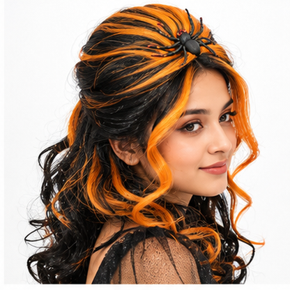 Half Black & White Twin Tails Cosplay Wig | Two-Tone Fancy Dress Wig for Halloween, Anime-Inspired Looks & Costume Parties