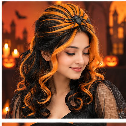 Half Black & White Twin Tails Cosplay Wig | Two-Tone Fancy Dress Wig for Halloween, Anime-Inspired Looks & Costume Parties