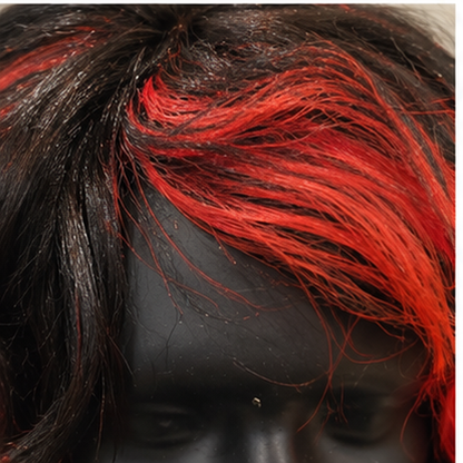 "Black & Red Highlight Body Wave Wig | Long Wavy Cosplay Wig for Halloween, Fancy Dress & Theme Parties  "