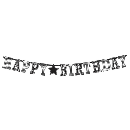 Giant Letrer Banner Black & White - Over 10FT