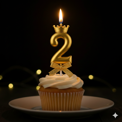 Golden Crown Numerical Candle No. 2