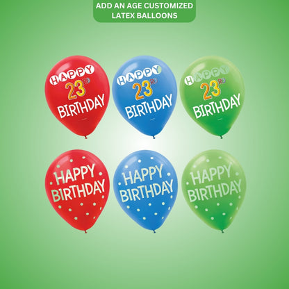Add Your Age Customized Printed Latex Balloons Pack of 15 (12 Inch) | Personalized Birthday Balloons | Multicolor Party Decoration