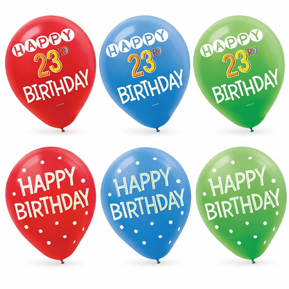 Add Your Age Customized Printed Latex Balloons Pack of 15 (12 Inch) | Personalized Birthday Balloons | Multicolor Party Decoration