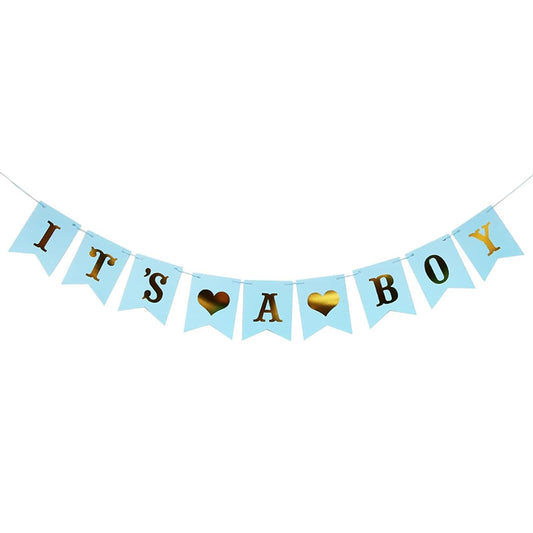 Baby Shower 'Its A Boy!' Blue Foil Letter Banner - 1PC
