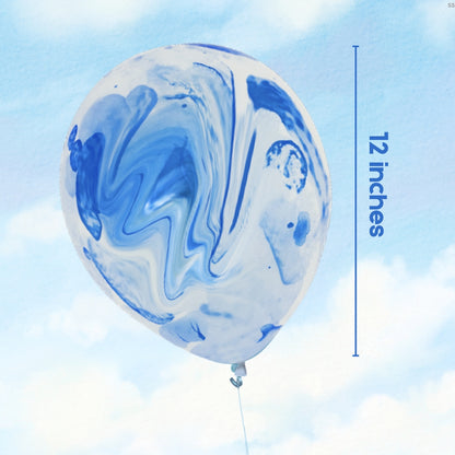 Multicolor Marble Print Latex Balloons - Helium Quality - 12 inches - 6PC