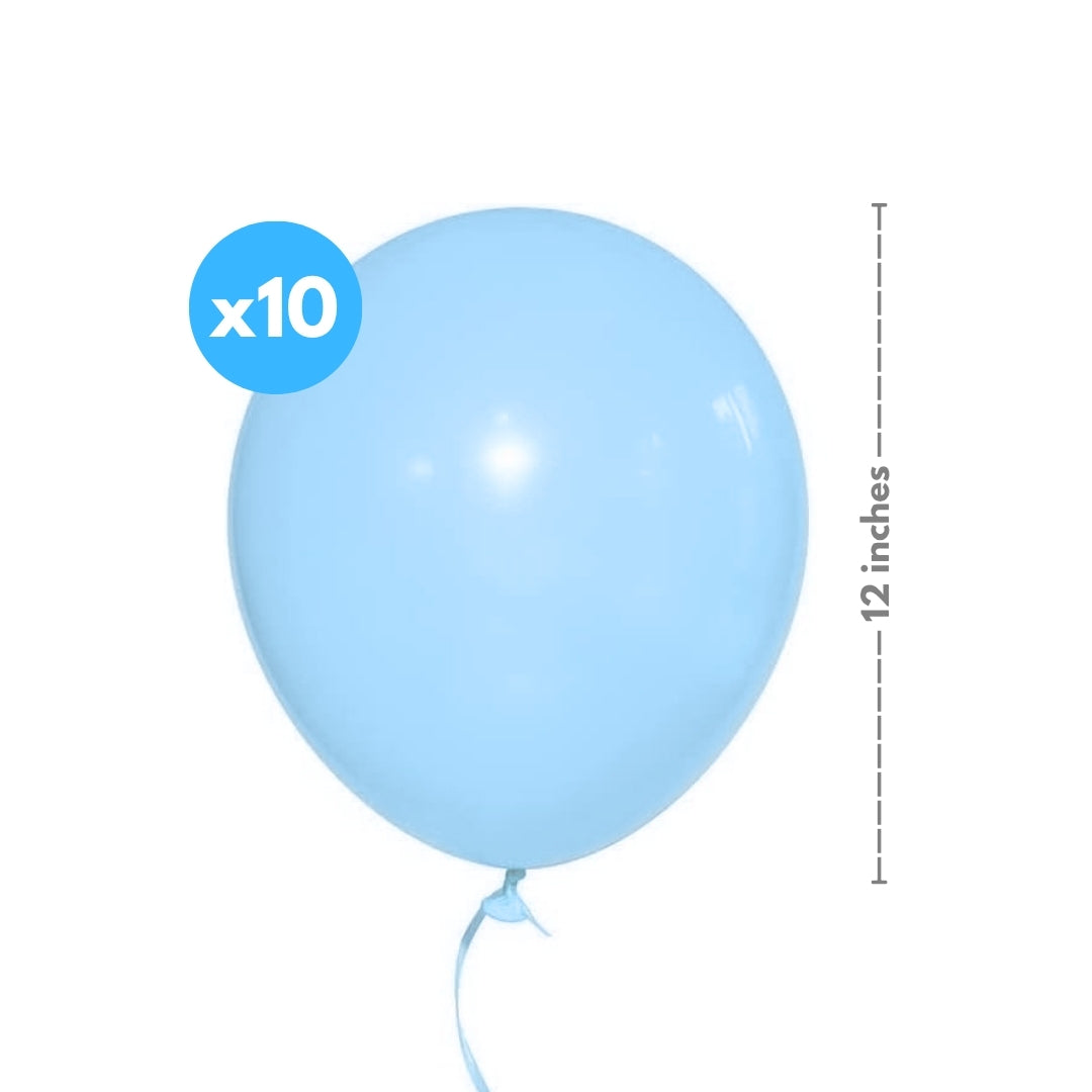 Pastel Macaron Blue Latex / Rubber Balloon - Helum Quality - 12 inches - 10PC