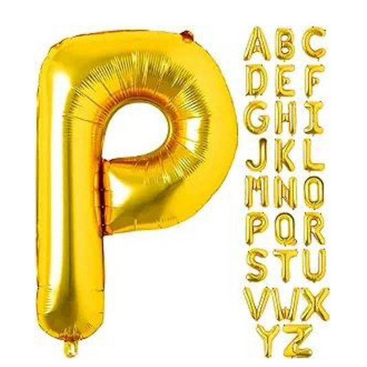 16" Letter P Golden Balloon