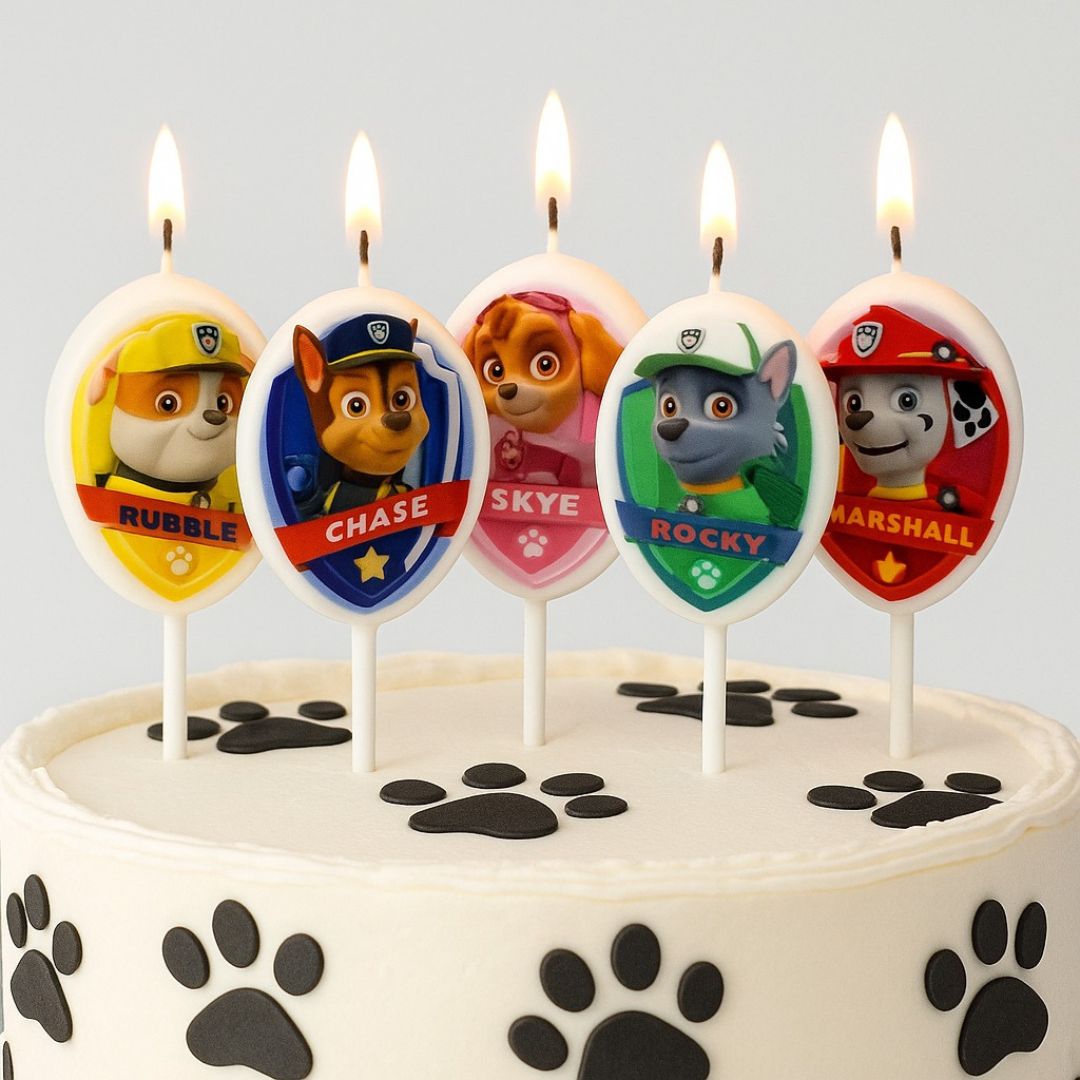 Paw Patrol Theme Birthday Candle - 5PC - Wanna Party - front
