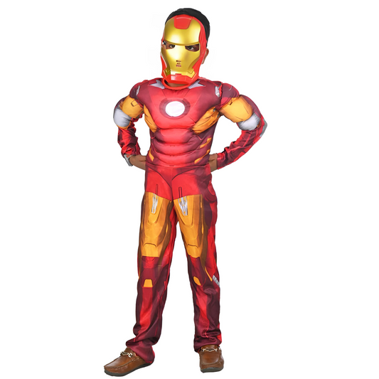 Muscular Iron Man Costume With Mask for Kids Age 5 to 7 - Size L