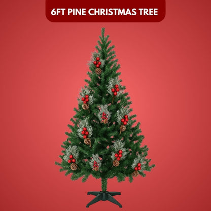 Pine Christmas Tree Green - 6FT with Cherry & Pine Tree Inserts