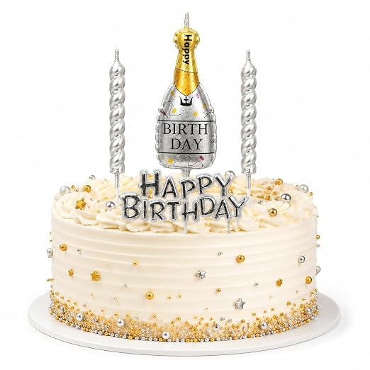 Champagne Golden and Silver Candle