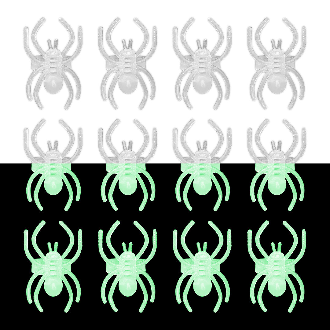 Glow in Dark Spider Rings 10PC - Halloween Party Favors | Wanna Party - Image 2