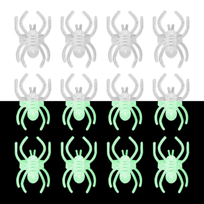 Glow in Dark Spider Rings 10PC - Halloween Party Favors | Wanna Party - Image 2
