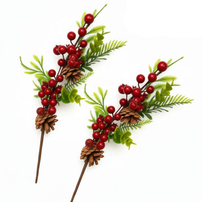 Pine Snow Leaves with Cherry & Tree Inserts - 2PC