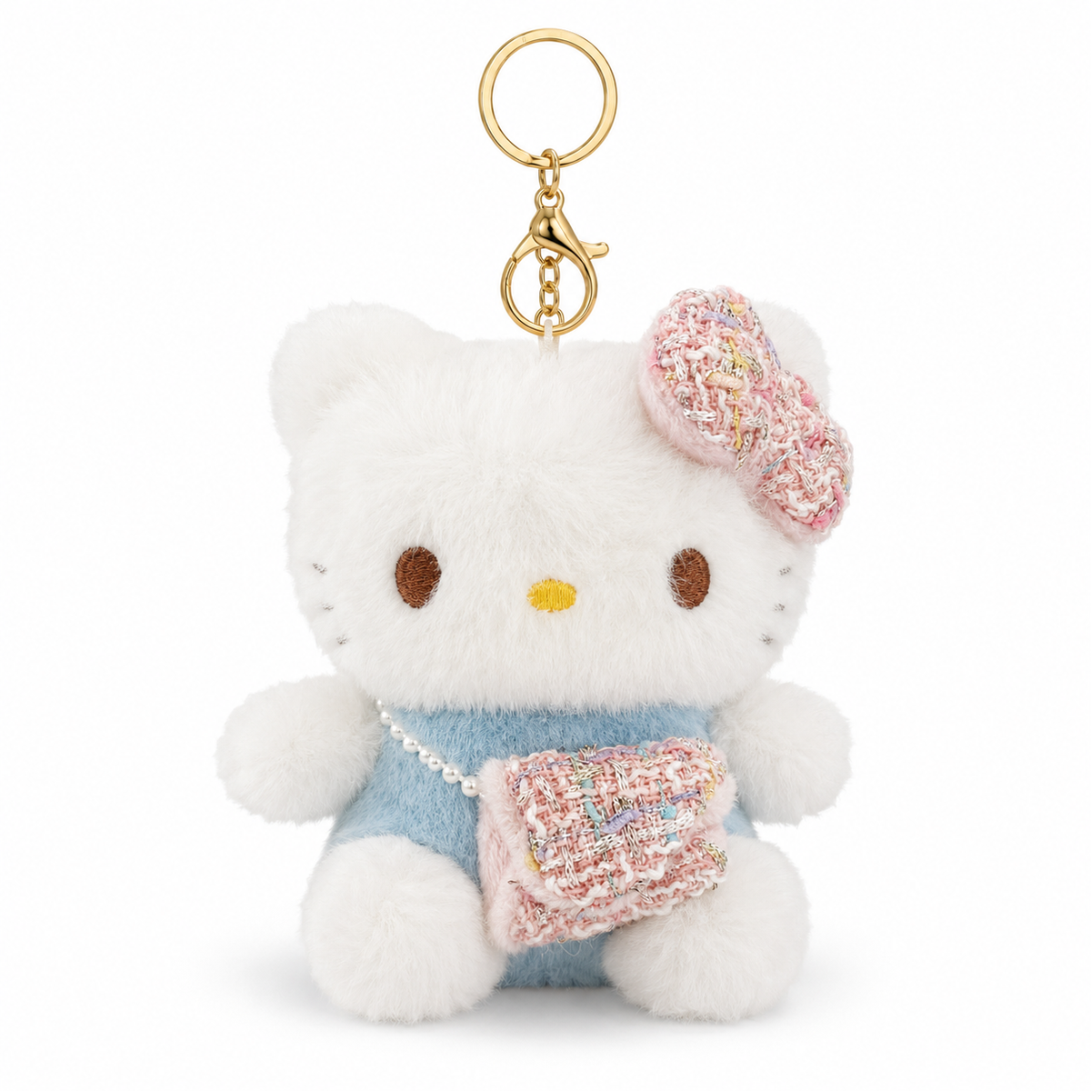 Hello Kitty Blue Plushy Toy Key Chain - 1PC