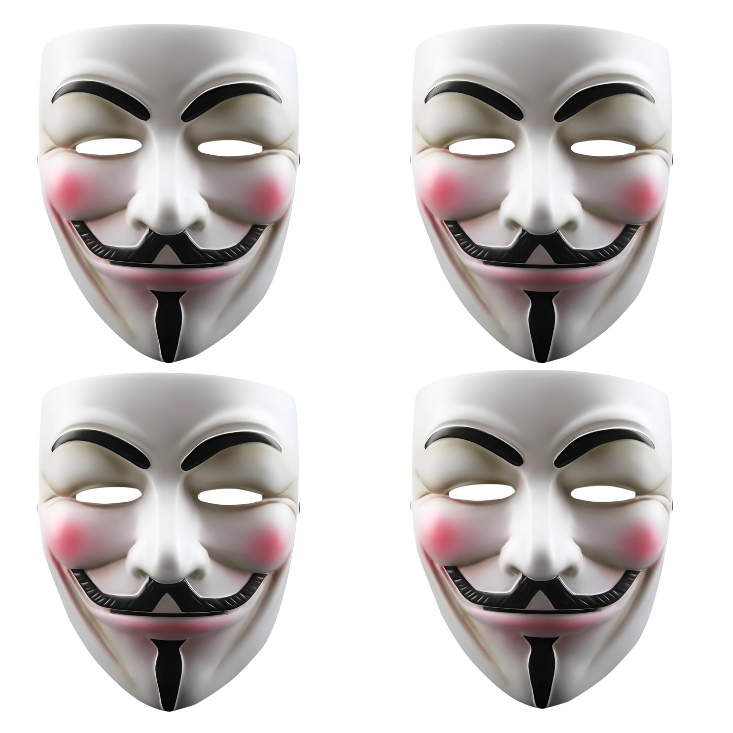 Anonymous Hacker Mask Set – Pack of 4