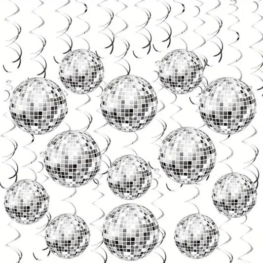 Disco Ball Swirl Decoration - 6PC