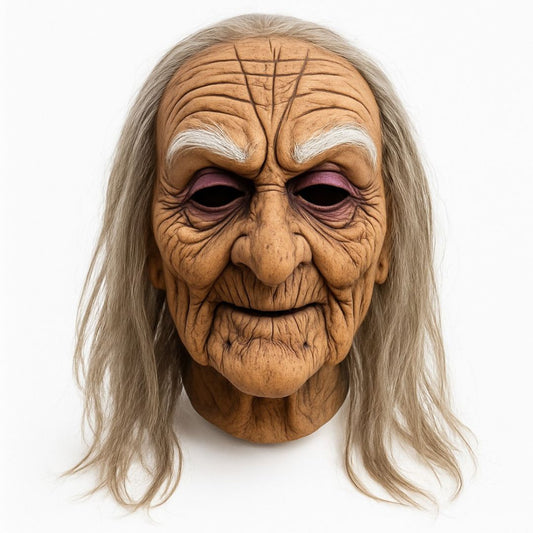 Realistic Old Woman Latex Halloween Mask  - 1PC