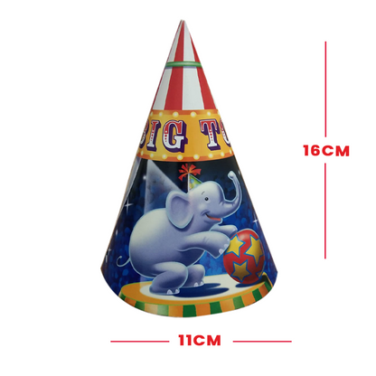 Circus Theme Party Paper Hat for Birthday/ Theme Party - 8Pc