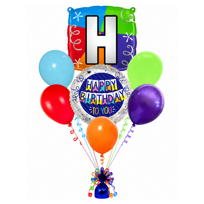 Alphabet "H" Printed Square Shaped Balloon Helium Supported for Birthday Boy/Girl Name Initiatls - 18 inches