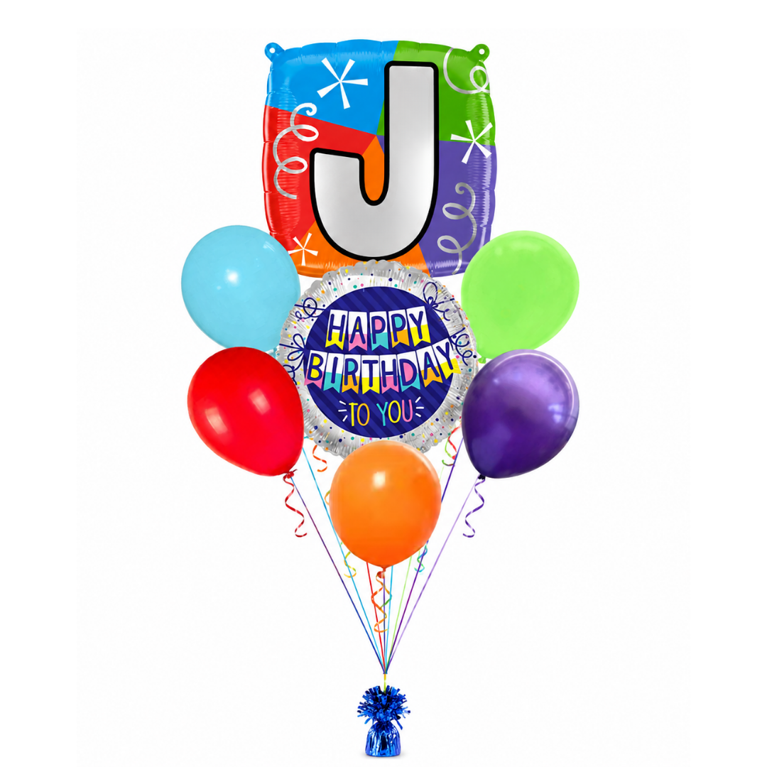 Alphabet "J" Printed Square Shaped Balloon Helium Supported for Birthday Boy/Girl Name Initiatls - 18 inches