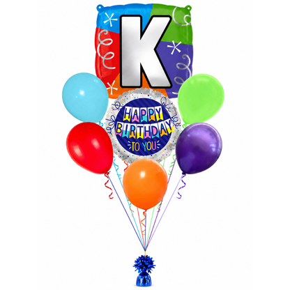 Alphabet "K" Printed Square Shaped Balloon Helium Supported for Birthday Boy/Girl Name Initiatls - 18 inches