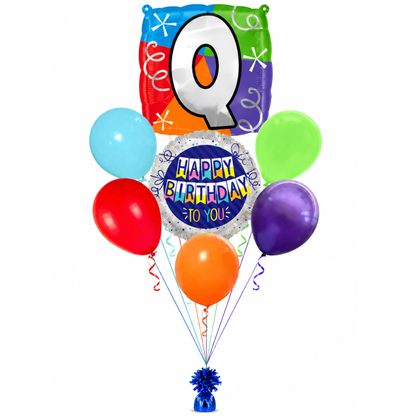 Alphabet "Q" Printed Square Shaped Balloon Helium Supported for Birthday Boy/Girl Name Initiatls - 18 inches