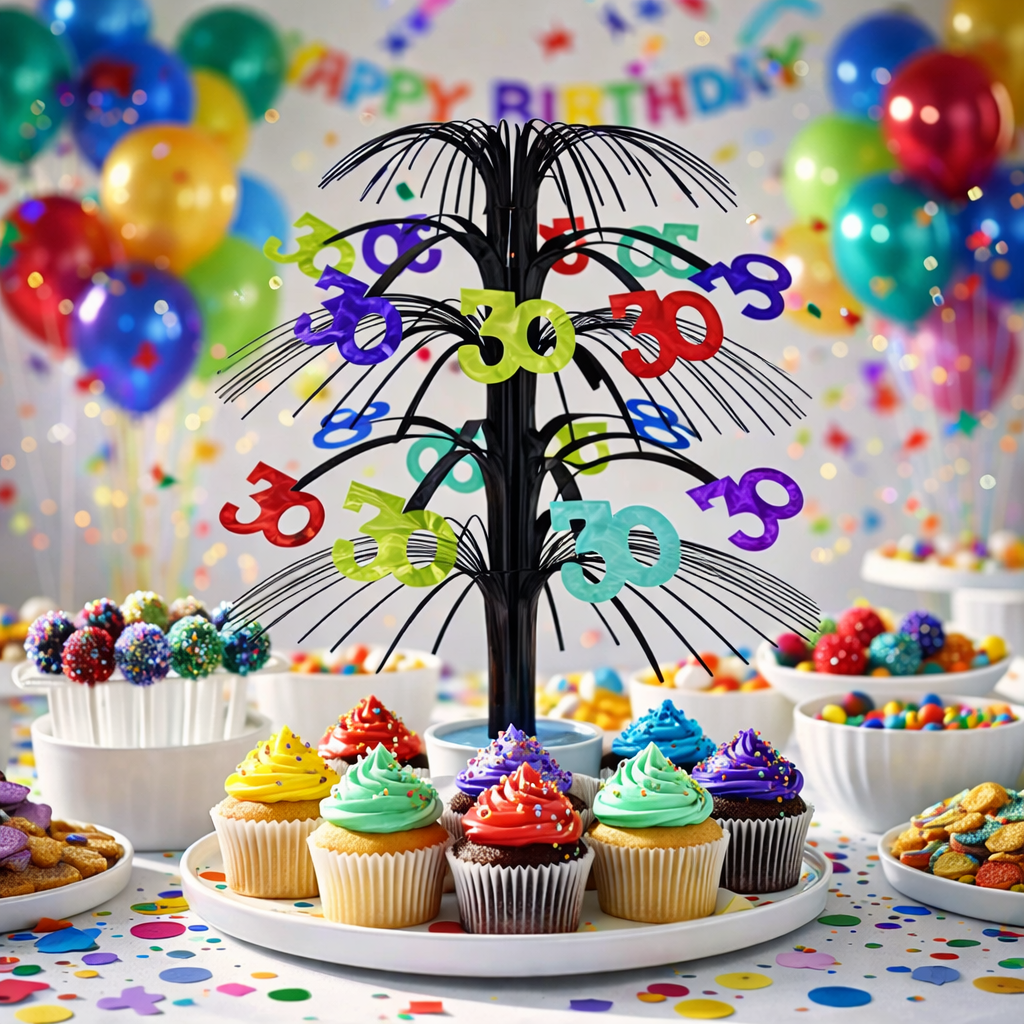 Happy 30th Birthday Table Centerpiece -  14 inches -1PC