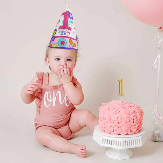 1st Birthday Butterflies & Flower Cone them Hat - 8PC