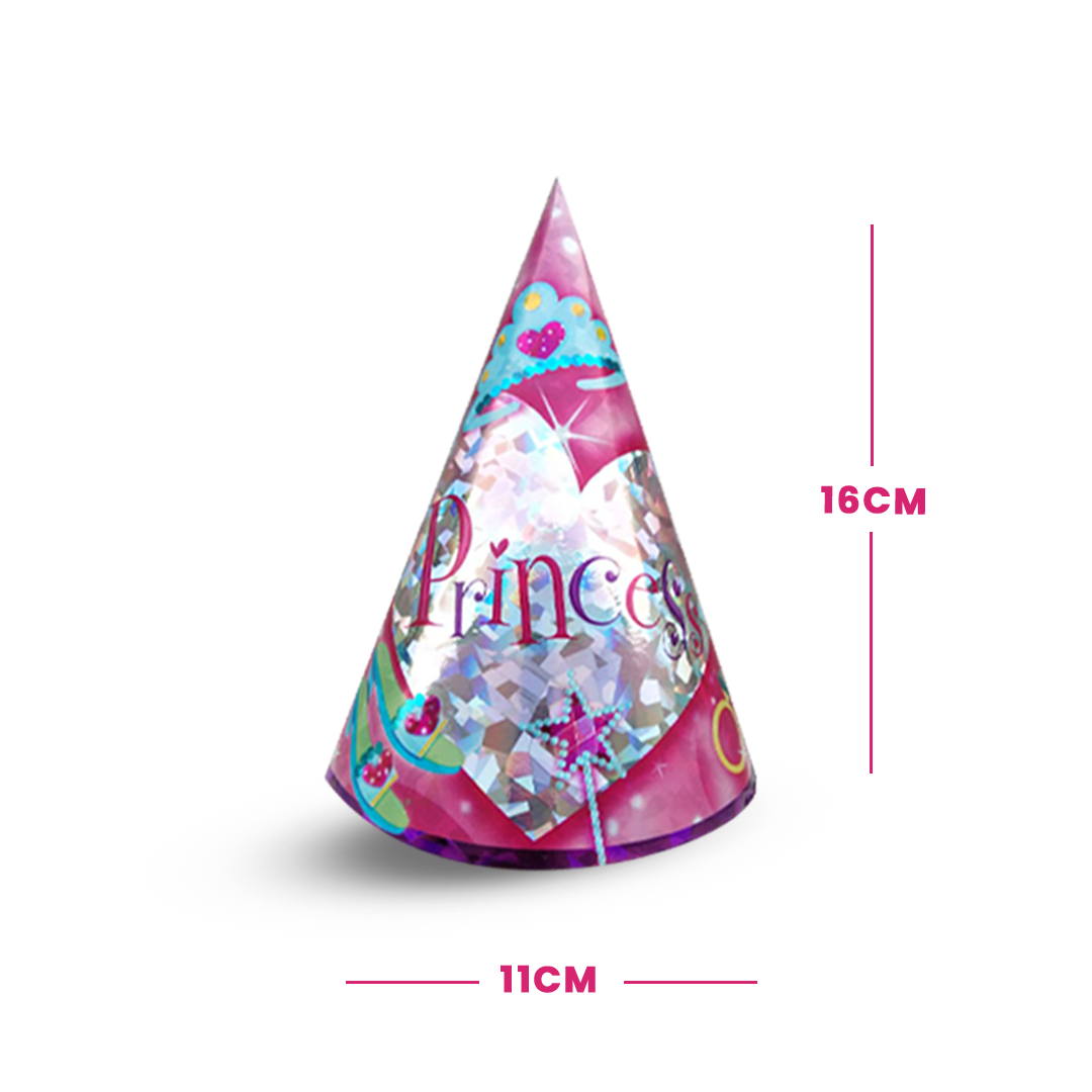 Princess Prismatic Party Hats, 7-Inch Birthday Hats (Pack of 8)