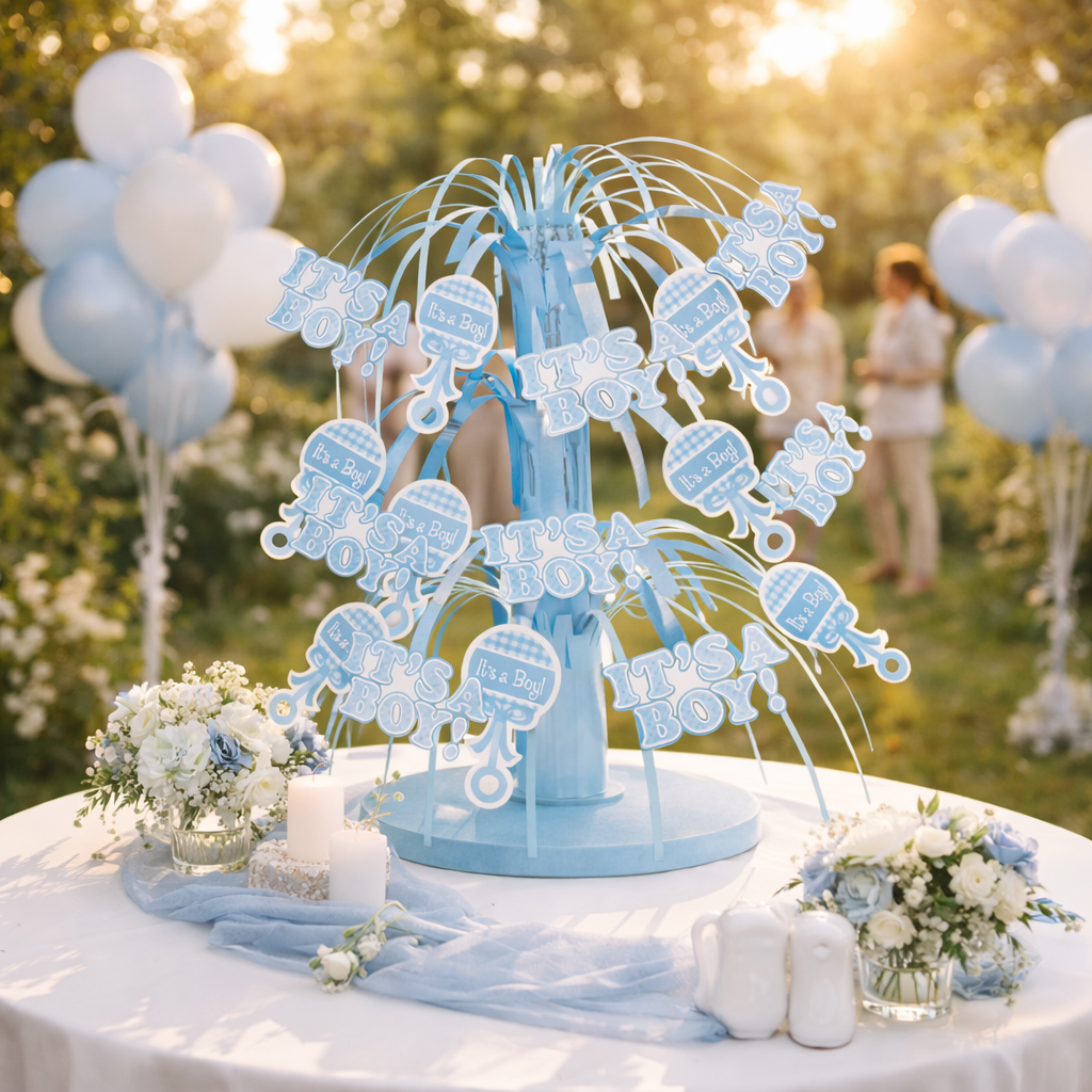 It’s a Boy Cascade Centerpiece