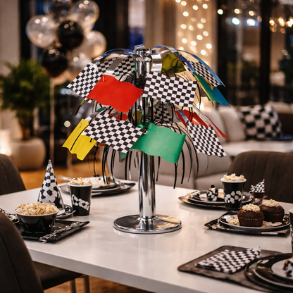 Racing Flag Cascade Centerpiece, 10.5 Inch
