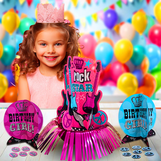 Rockstar Girl Tableware Decoration Combo Kit - 4PC