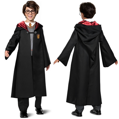 Magical Harry Potter Costume w/ Scarf, Eyeglass, Wand & Tie for Kids - Size M 5 - 7 YR