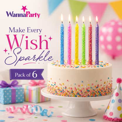 Sparkly Glitter Candle - 6PC