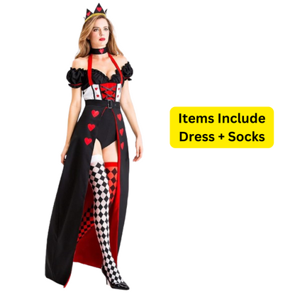 Queen of Hearts Costume w/Leggings - Size XL (Bust - 92 cm)
