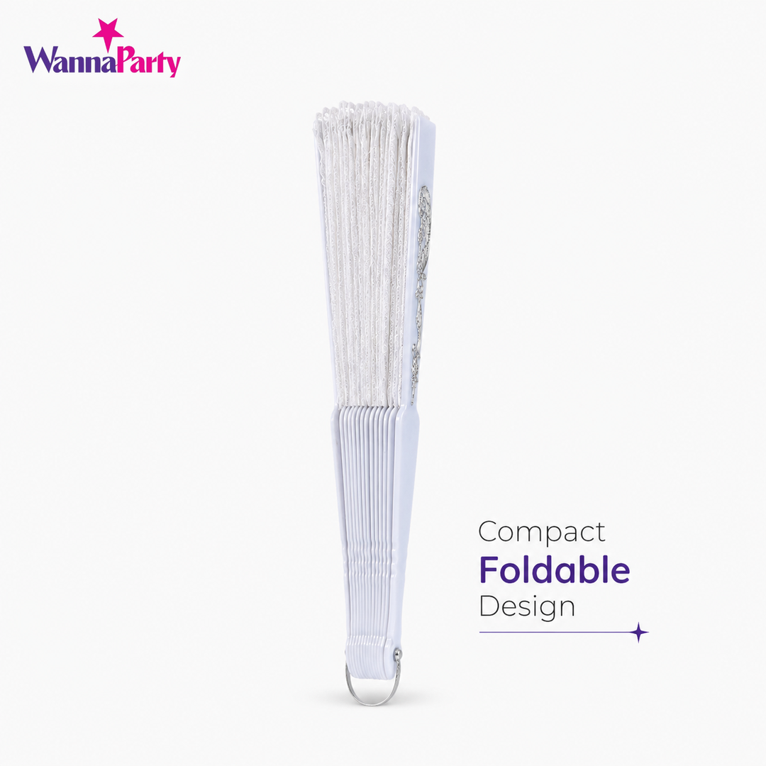 White Net Fan Wedding Favor